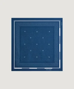 New Rodier Bandana en soie à pois bleu marine