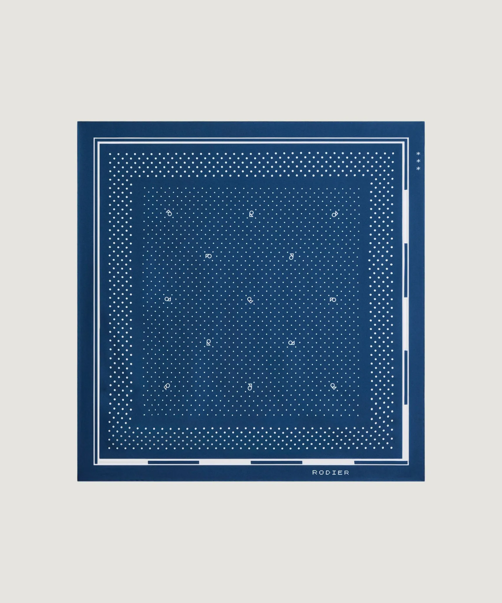 New Rodier Bandana en soie à pois bleu marine