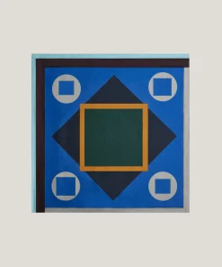 Online Rodier Bandana en soie géométrique bleu