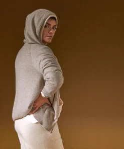 Sale Rodier Blouson à capuche en cachemire marron taupe