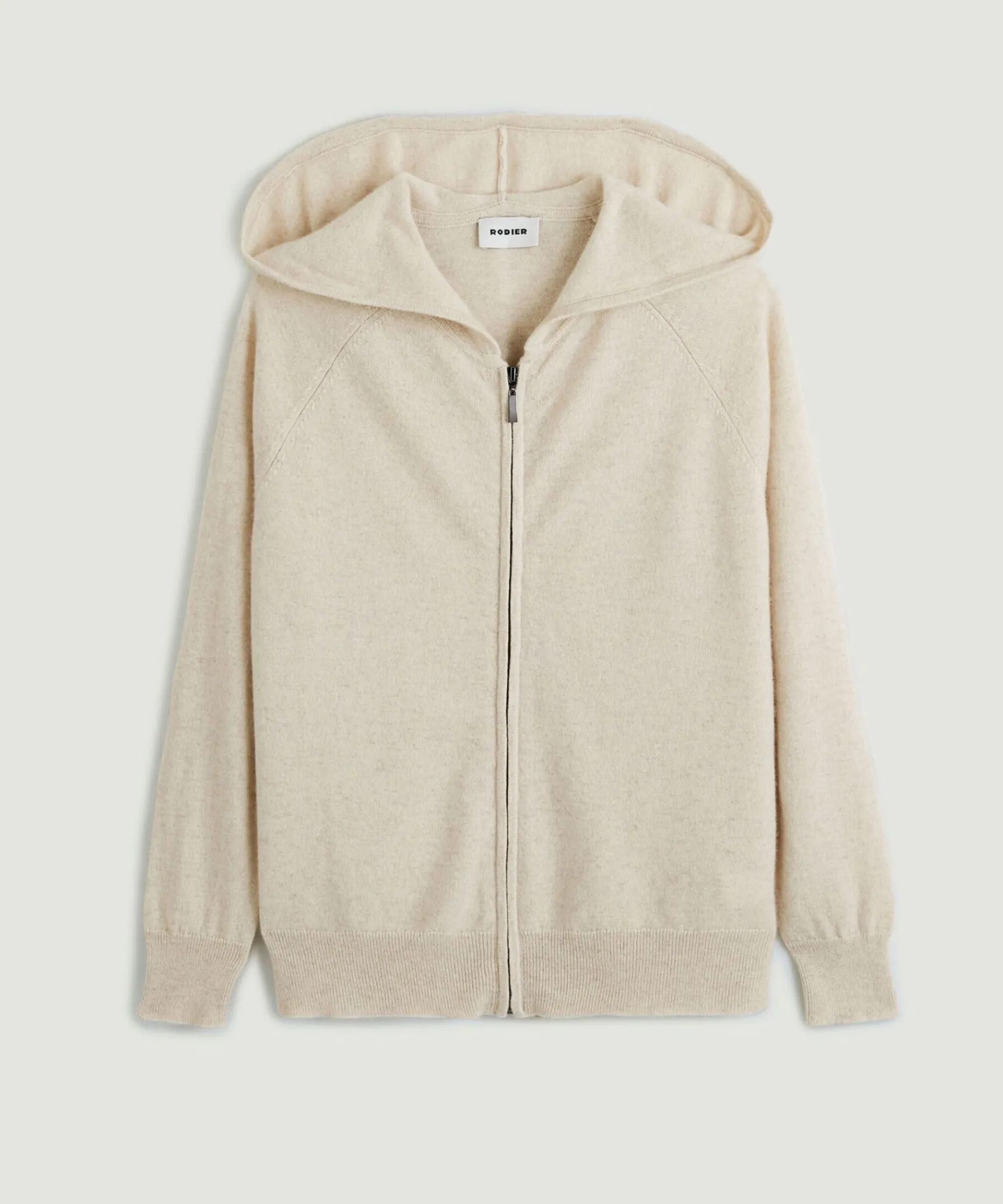 New Rodier Blouson à capuche en cachemire blanc crème