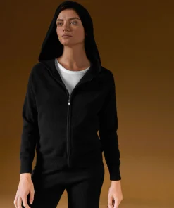Clearance Rodier Blouson à capuche en cachemire noir