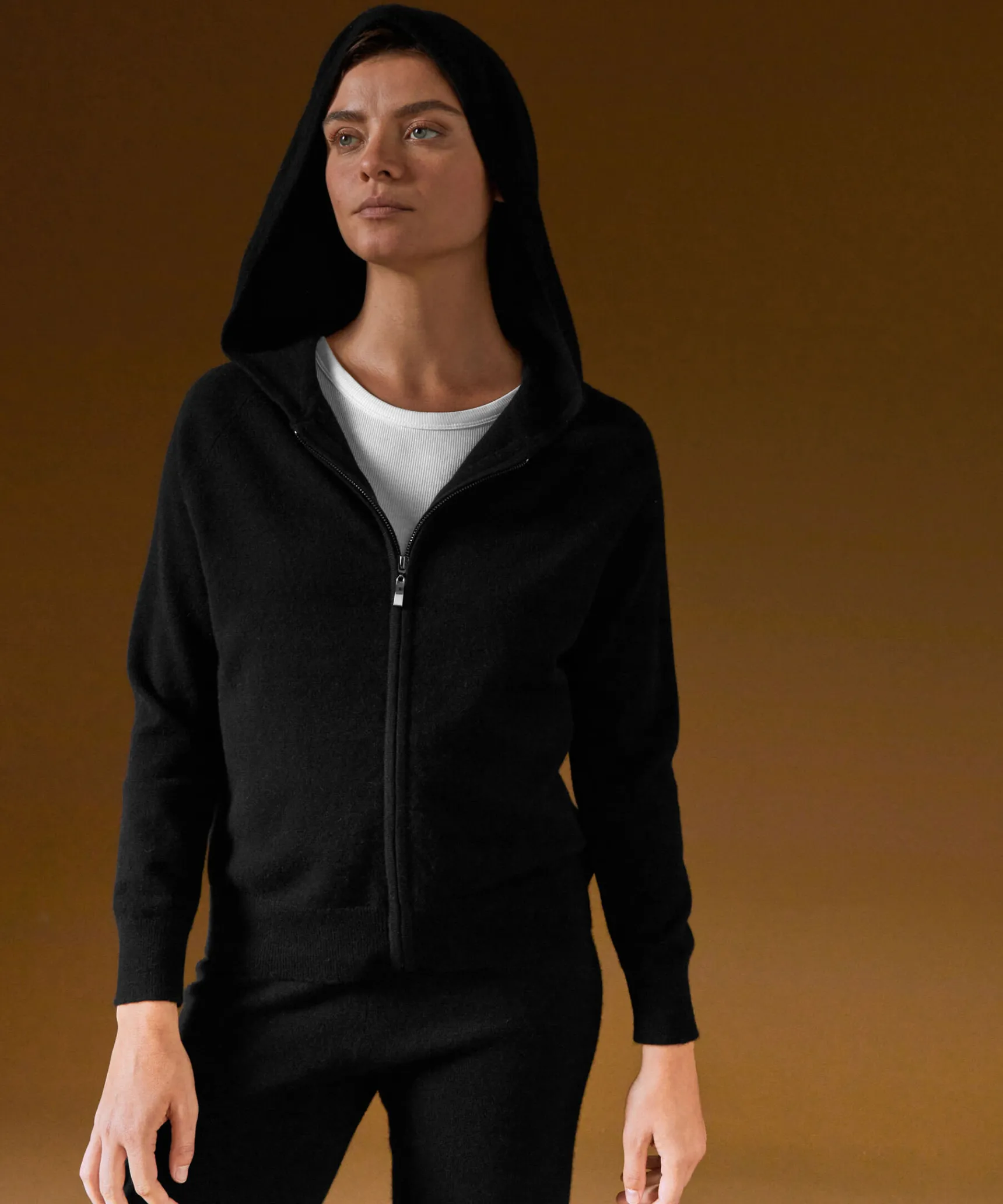 Clearance Rodier Blouson à capuche en cachemire noir