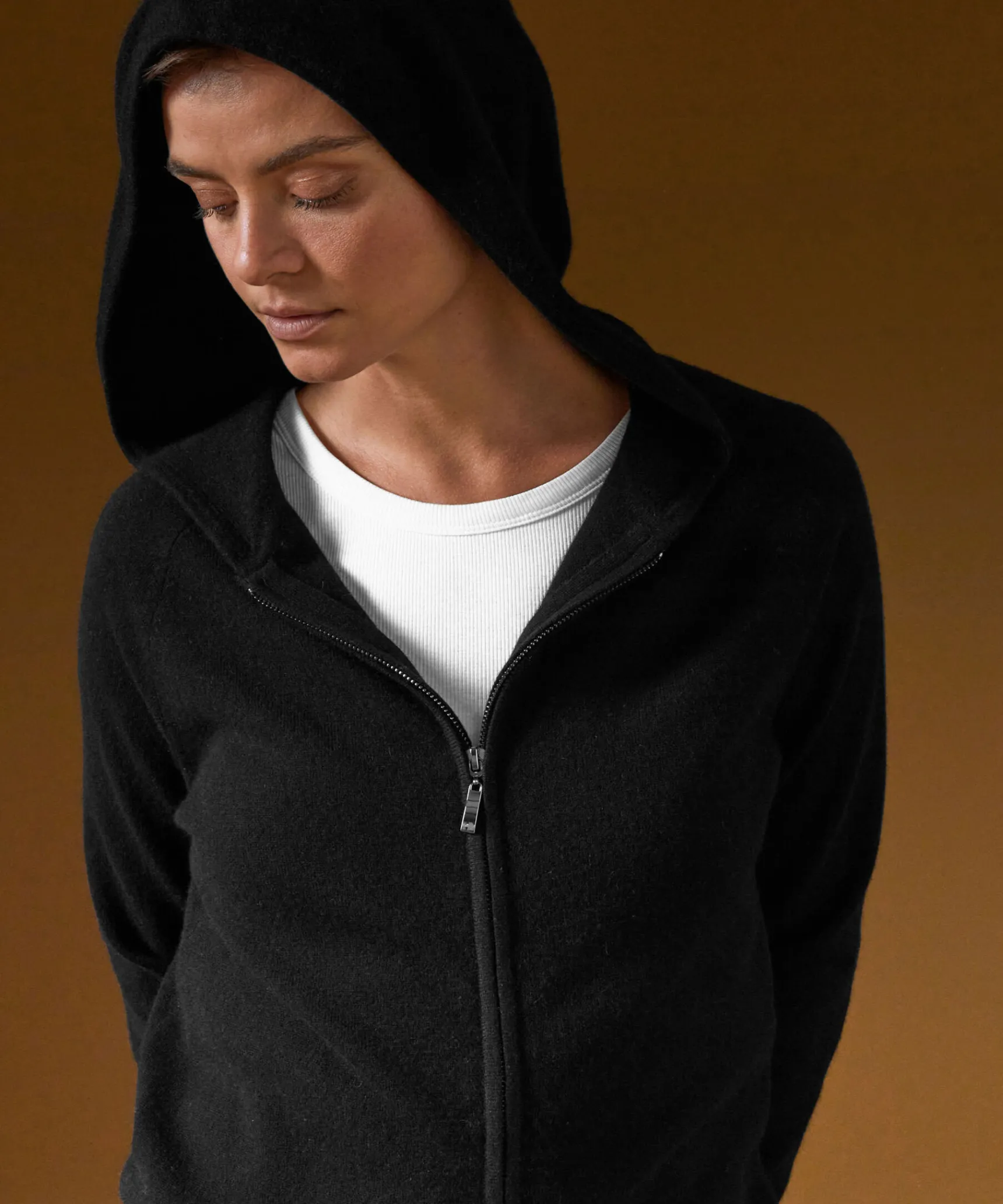 Clearance Rodier Blouson à capuche en cachemire noir