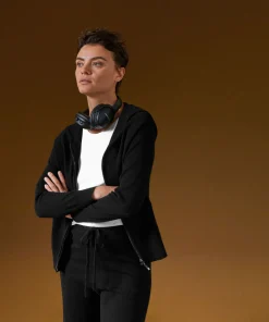 Clearance Rodier Blouson à capuche en cachemire noir