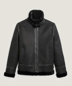 Clearance Rodier Blouson bombardier en peau lainée noir