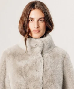 Discount Rodier Blouson fausse fourrure beige