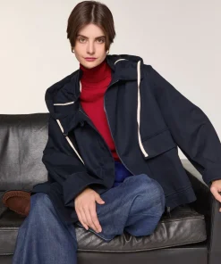Discount Rodier Blouson oversize à capuche bleu marine