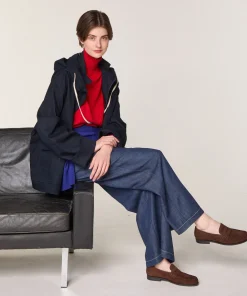 Discount Rodier Blouson oversize à capuche bleu marine