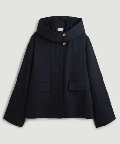 Discount Rodier Blouson oversize à capuche bleu marine