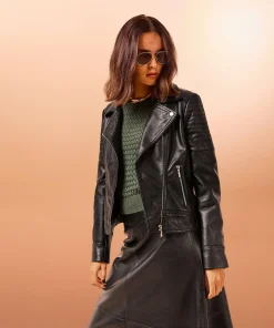 Best Rodier Blouson perfecto en cuir noir