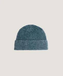Rodier Bonnet bicolore en cachemire vert canard