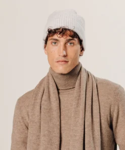 Rodier Bonnet bicolore en cachemire gris clair
