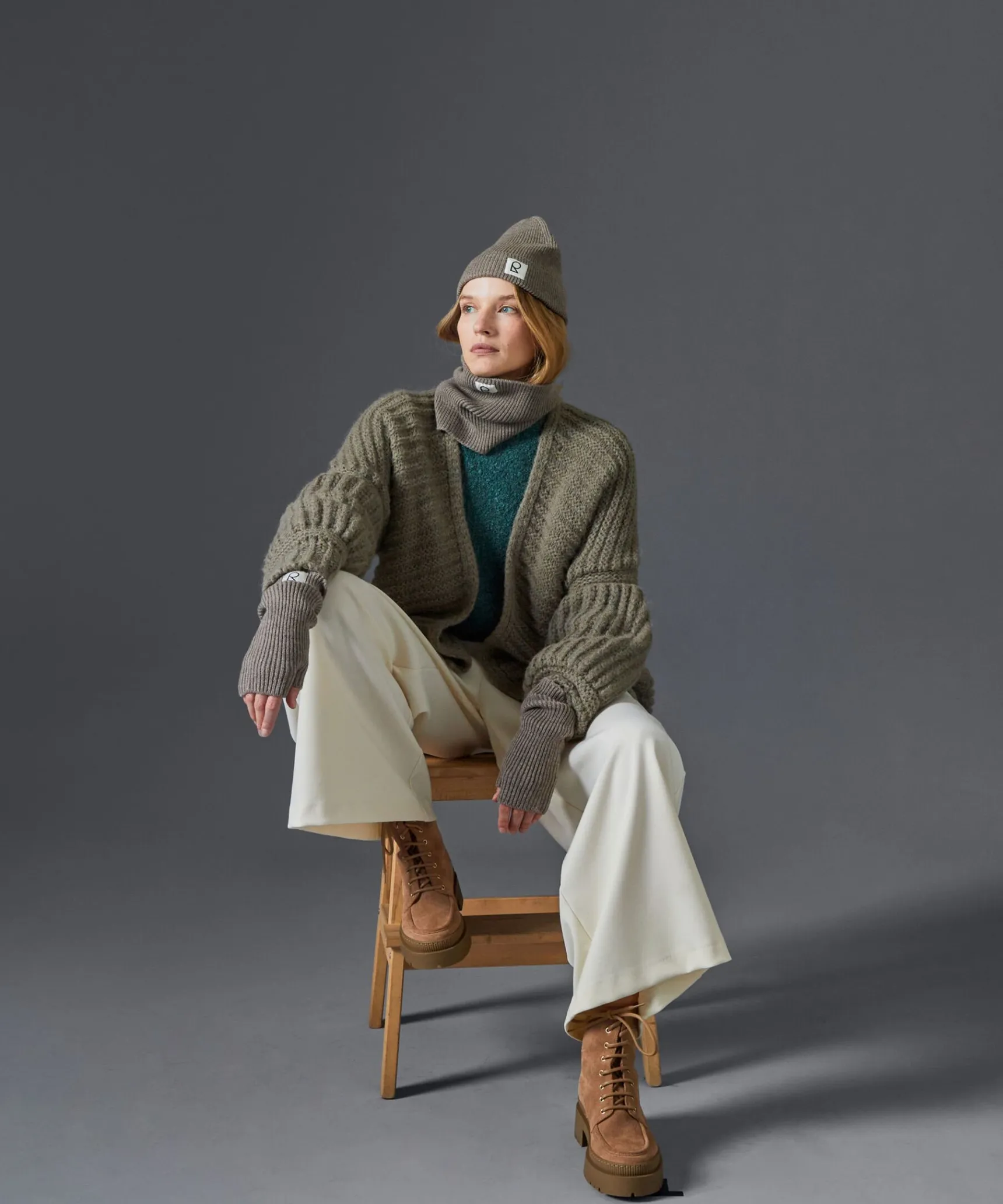 Outlet Rodier Bonnet en laine mérinos unisexe OEKO-TEX® marron taupe