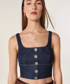 Outlet Rodier Bustier jean bleu denim