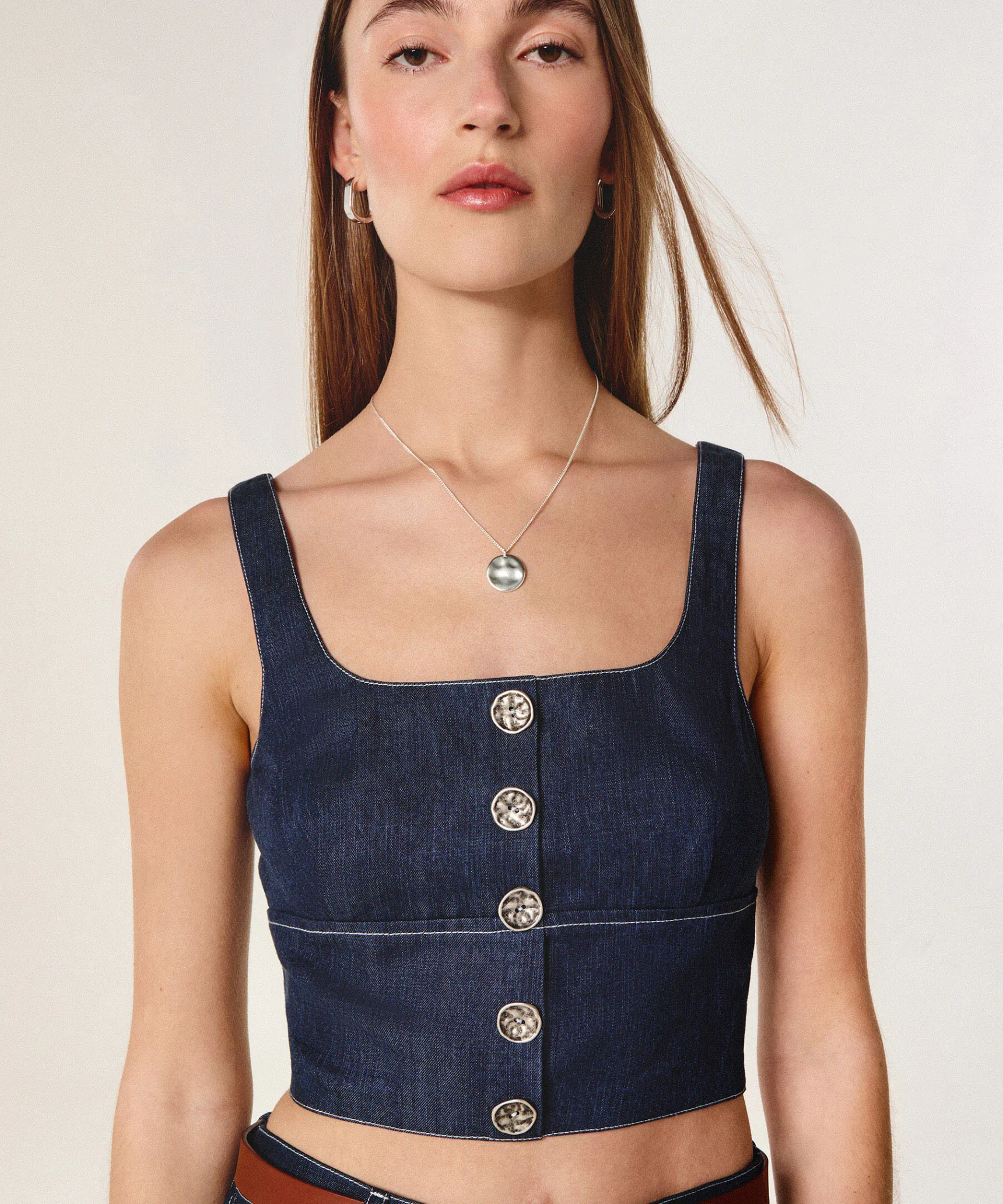 Outlet Rodier Bustier jean bleu denim