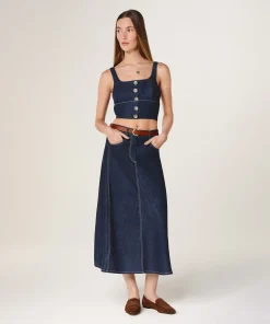 Outlet Rodier Bustier jean bleu denim