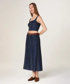 Outlet Rodier Bustier jean bleu denim