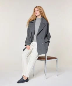 Sale Rodier Caban en laine gris chiné