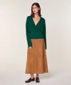 Discount Rodier Cache cœur en laine mérinos vert anglais
