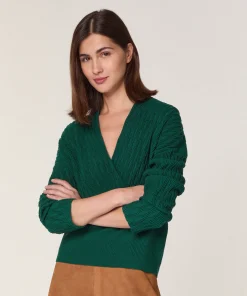 Discount Rodier Cache cœur en laine mérinos vert anglais
