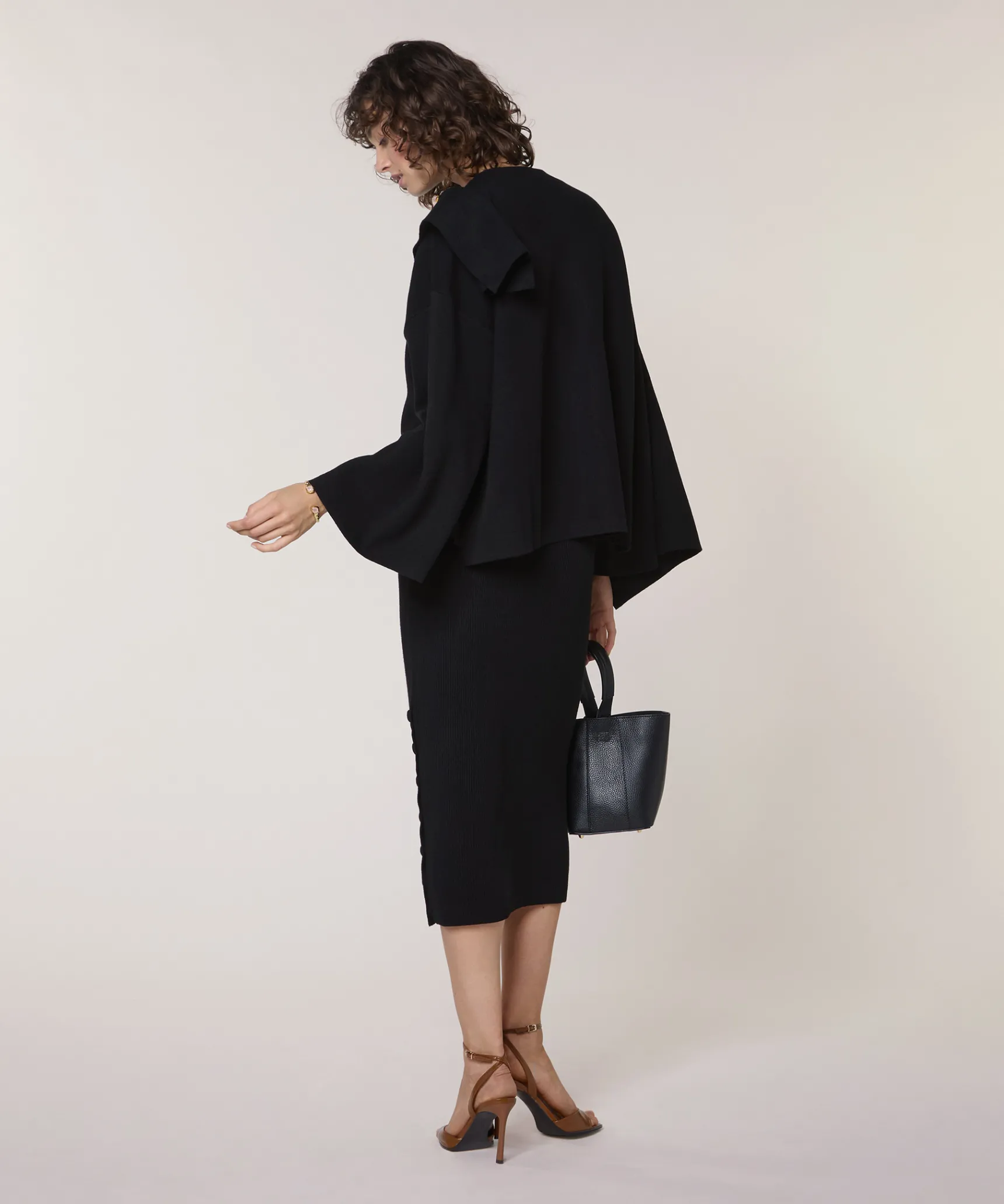 Discount Rodier Cape en maille noir