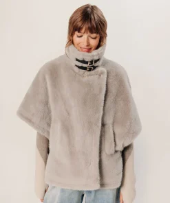 Best Rodier Cape fausse fourrure beige