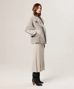 Best Rodier Cape fausse fourrure beige