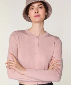 Hot Rodier Cardigan court en laine mérinos rose perle