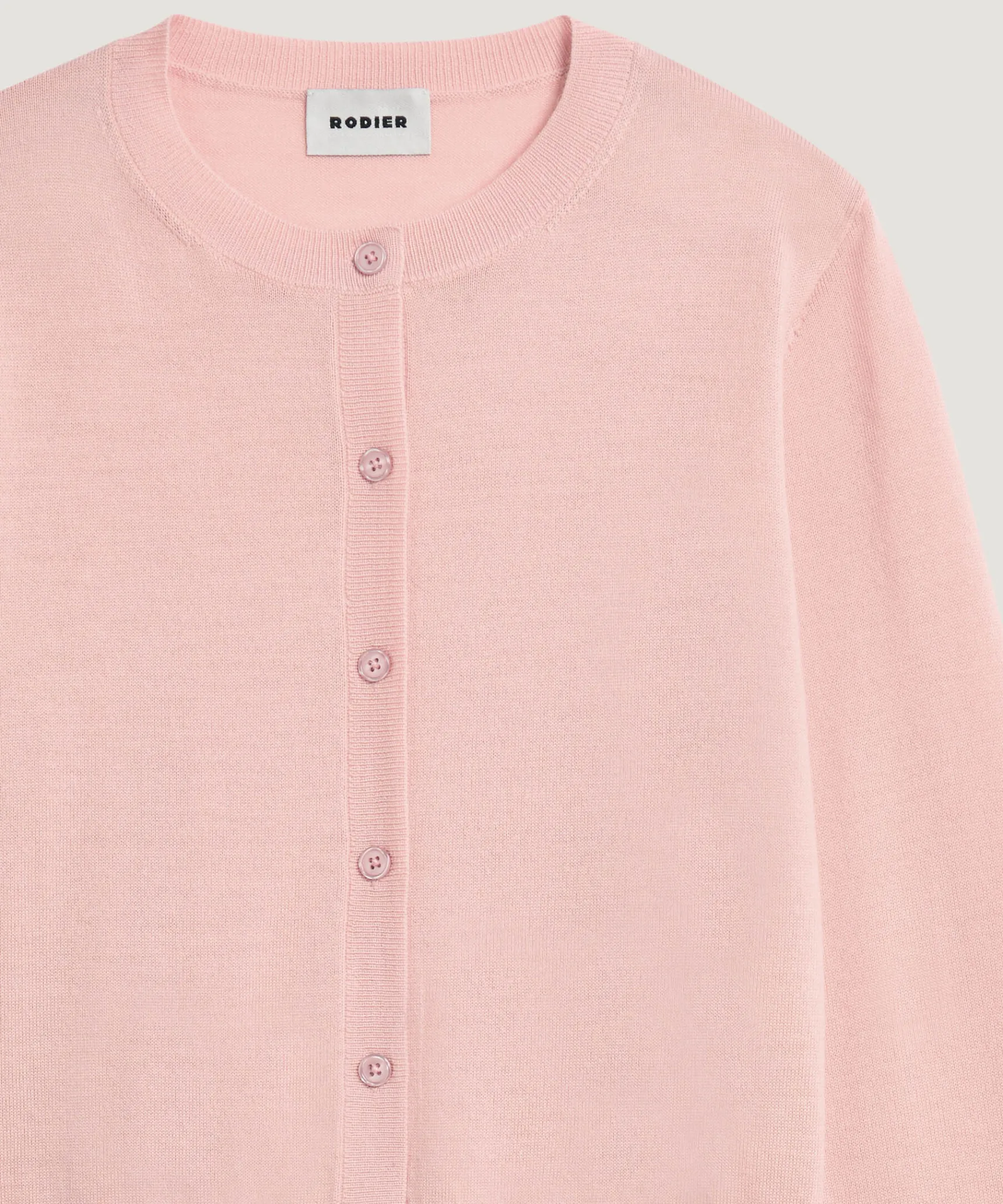 Hot Rodier Cardigan court en laine mérinos rose perle