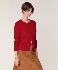 Discount Rodier Cardigan en laine mérinos rouge