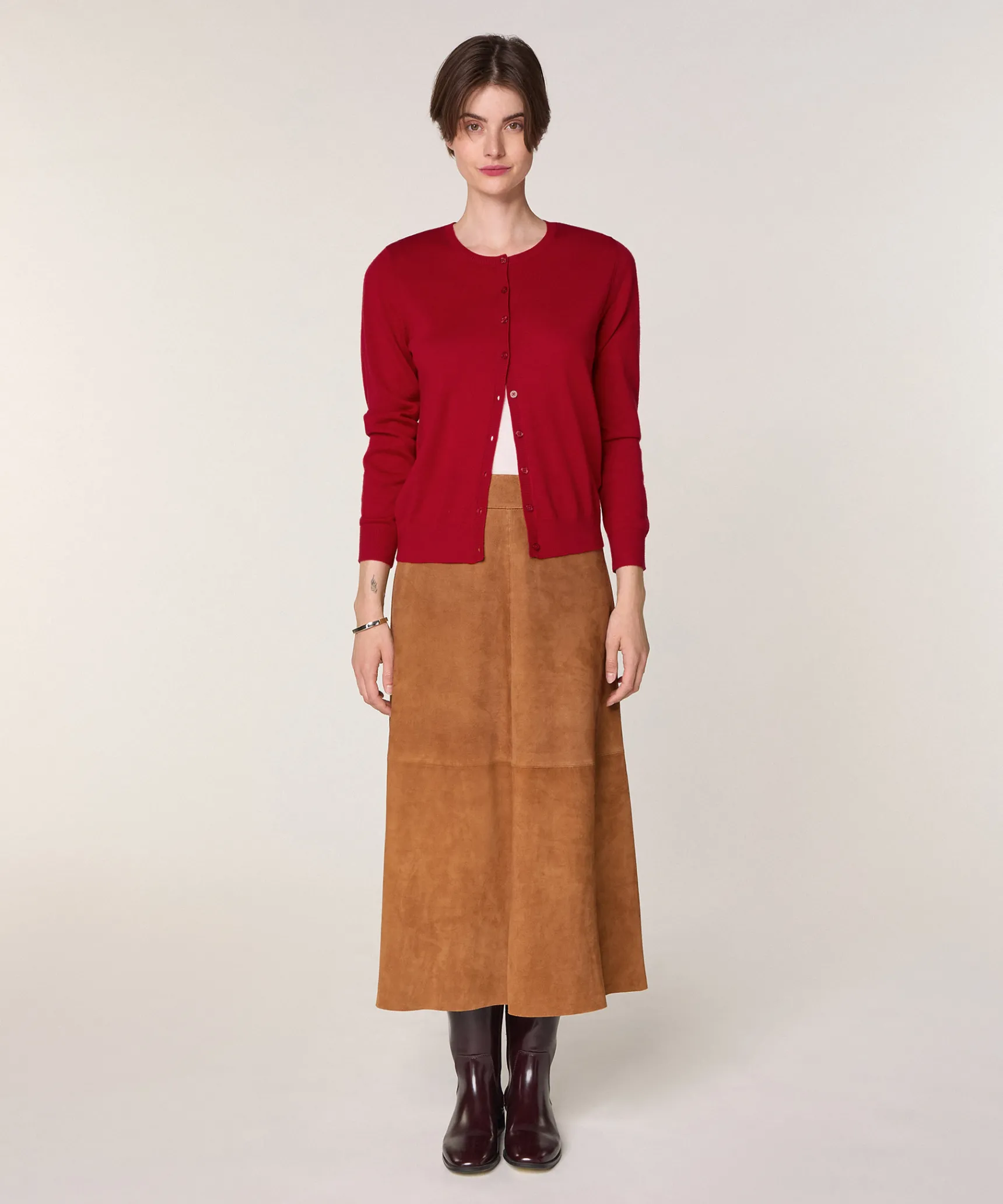 Discount Rodier Cardigan en laine mérinos rouge