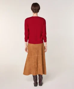 Discount Rodier Cardigan en laine mérinos rouge