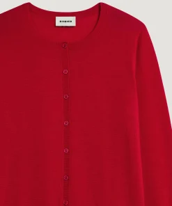 Discount Rodier Cardigan en laine mérinos rouge