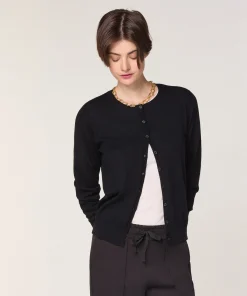 New Rodier Cardigan en laine mérinos noir