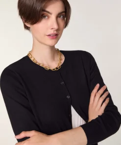 New Rodier Cardigan en laine mérinos noir
