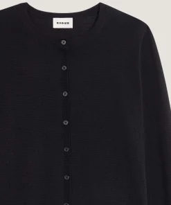 New Rodier Cardigan en laine mérinos noir