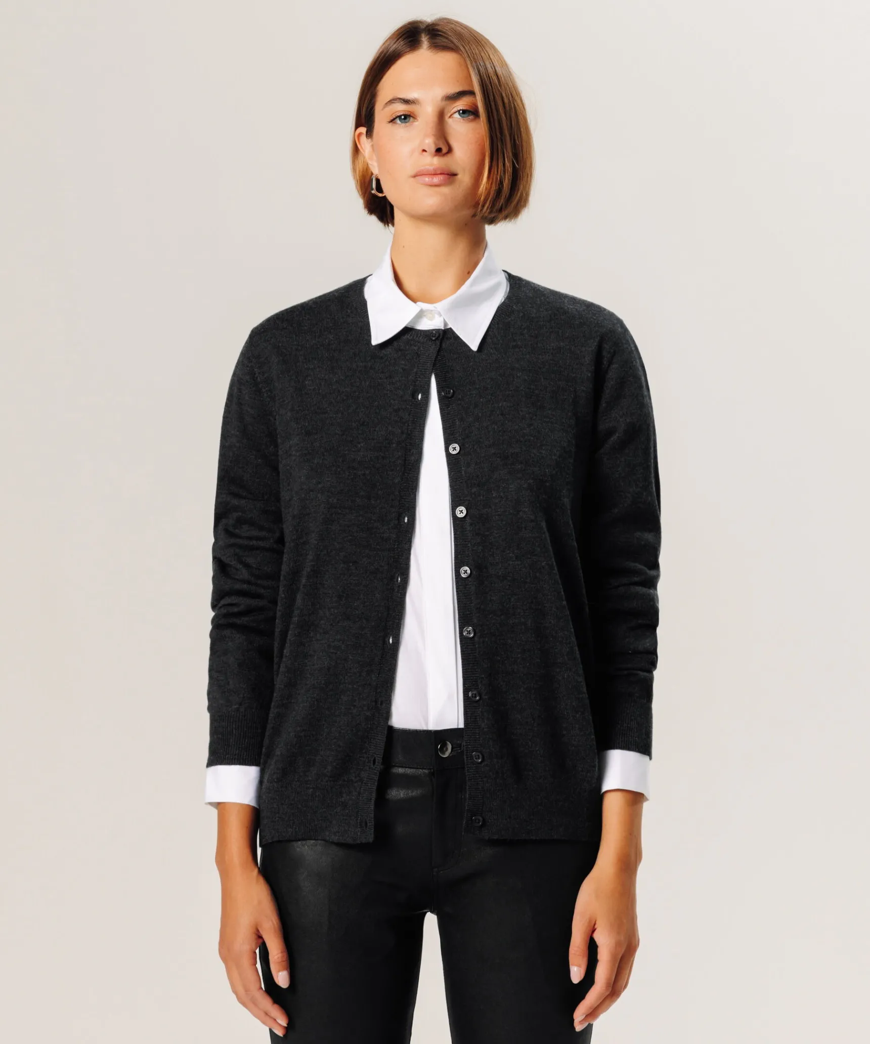 Online Rodier Cardigan en laine mérinos gris anthracite