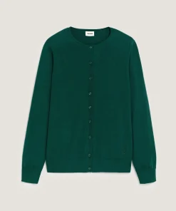 Clearance Rodier Cardigan en laine mérinos vert anglais