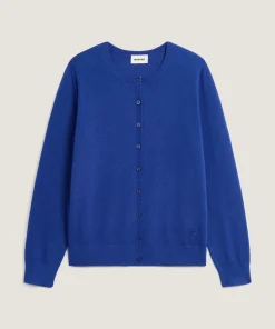 Rodier Cardigan en laine mérinos bleu azur