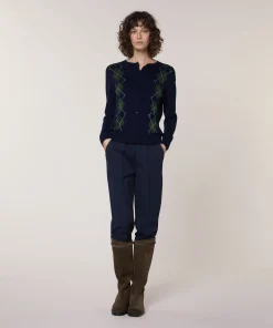 Outlet Rodier Cardigan jacquard bleu marine