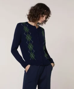 Outlet Rodier Cardigan jacquard bleu marine