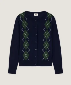Outlet Rodier Cardigan jacquard bleu marine