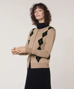 New Rodier Cardigan jacquard marron moka