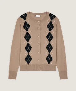 New Rodier Cardigan jacquard marron moka