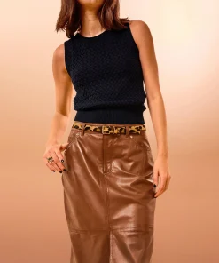 Rodier Ceinture fine en cuir léopard