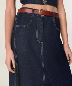 Rodier Ceinture fine en cuir marron