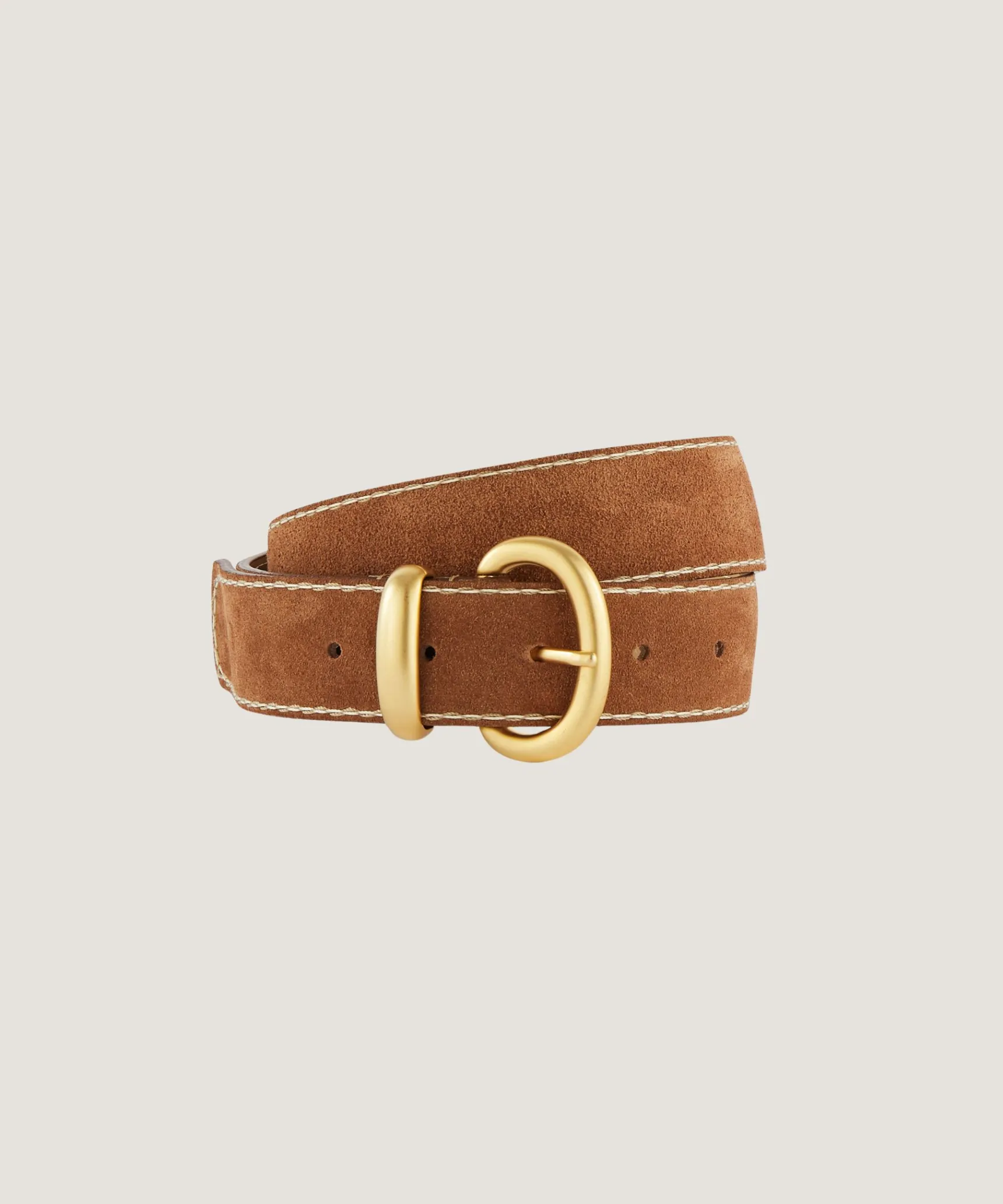 Discount Rodier Ceinture fine en cuir surpiquée camel