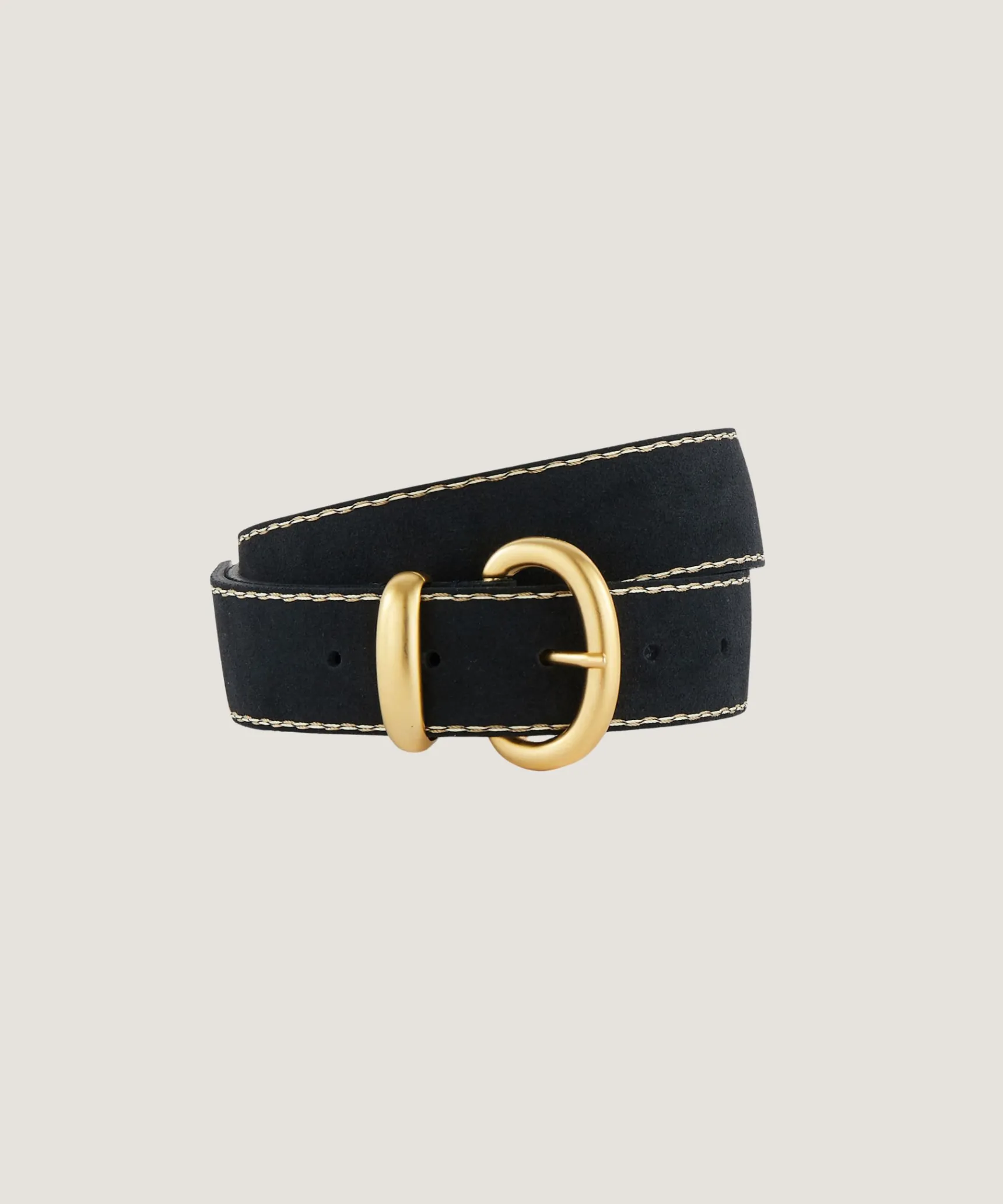 Outlet Rodier Ceinture fine en cuir surpiquée marine