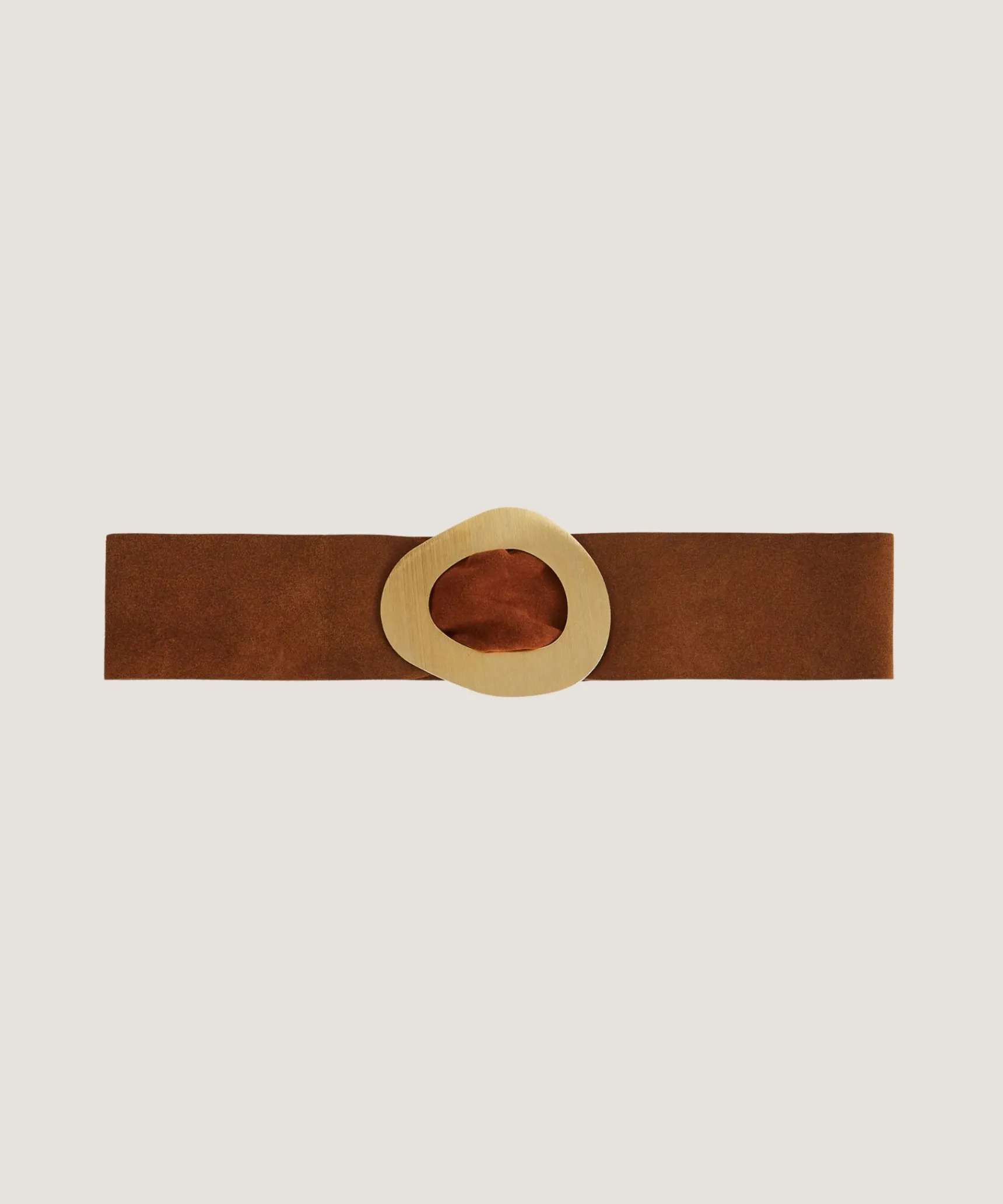 Best Rodier Ceinture large en cuir velours marron camel